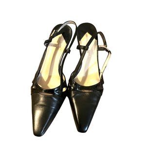 Talbots Black Slingback‎ heels 6 1/2N